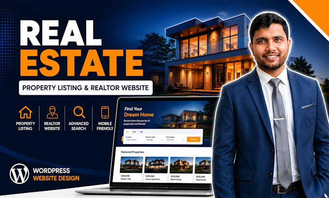 design a professional property listing and realtor website on wordpress