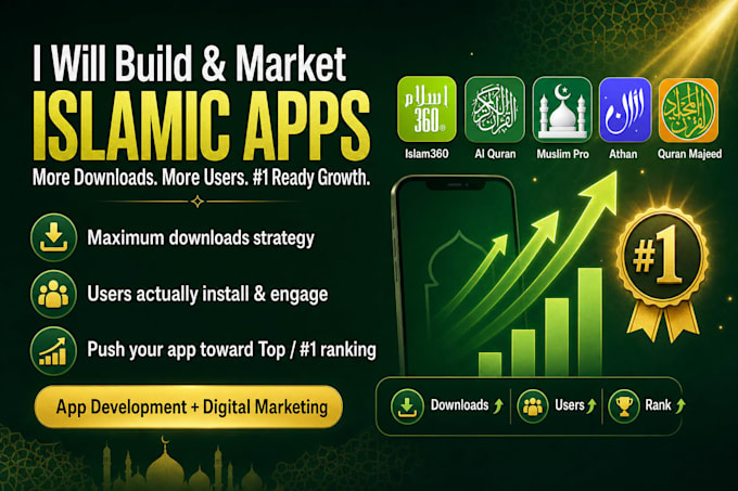 develop world no 1 islamic mobile app and website for more downloads