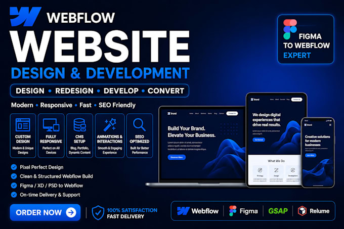 be your webflow expert, design or redesign webflow website, figma to webflow