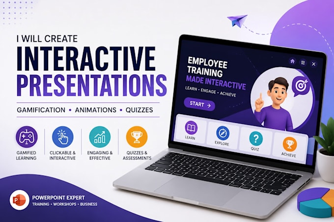 create interactive powerpoint presentation, gamification and quizzes