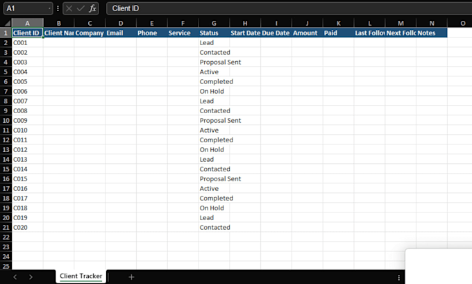 automate client tracker spreadsheet