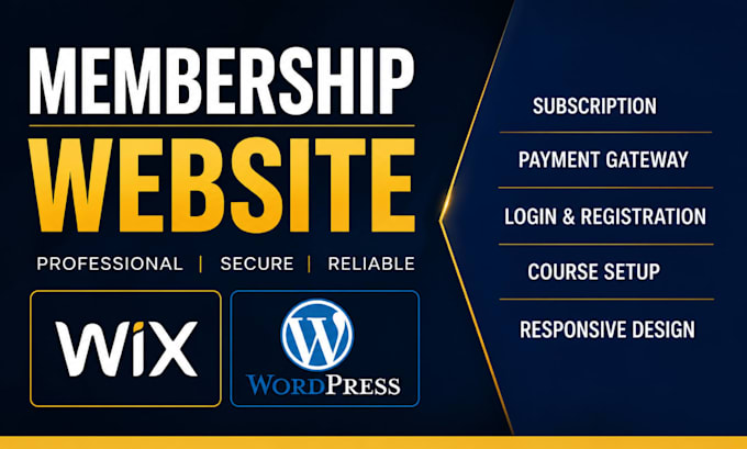create a paid membership website and subscription website on wordpress and wix