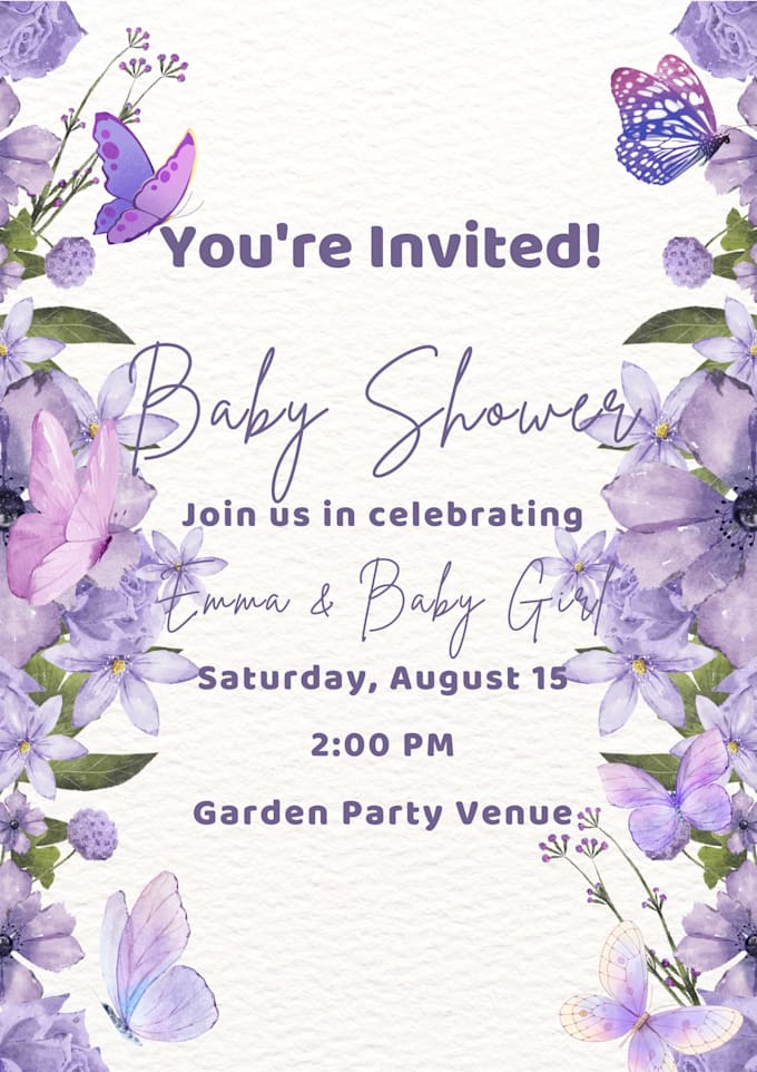 design editable canva baby shower invitation
