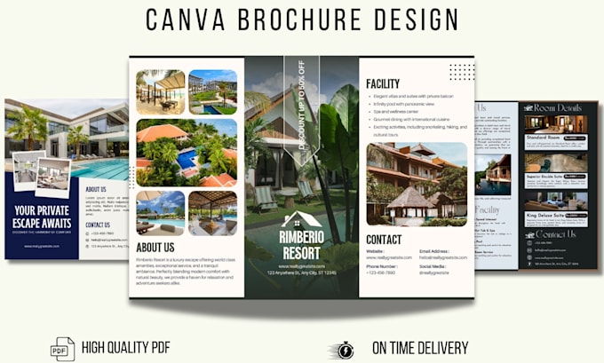 design a premium canva brochure, booklet and product catalog