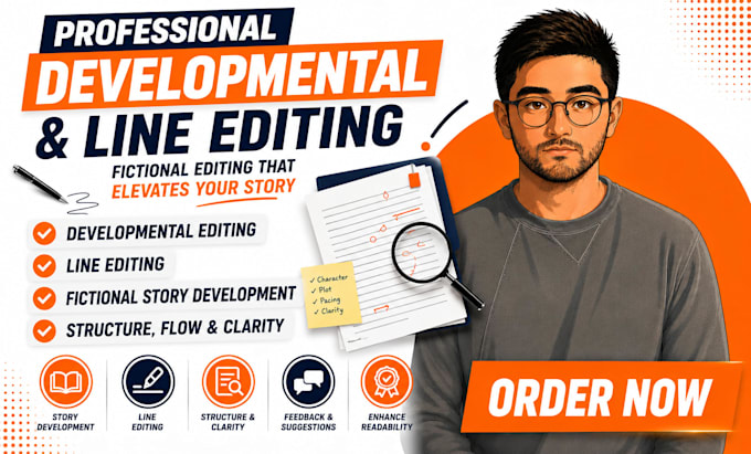 provide developmental or line editing, fictional developmental and line editing