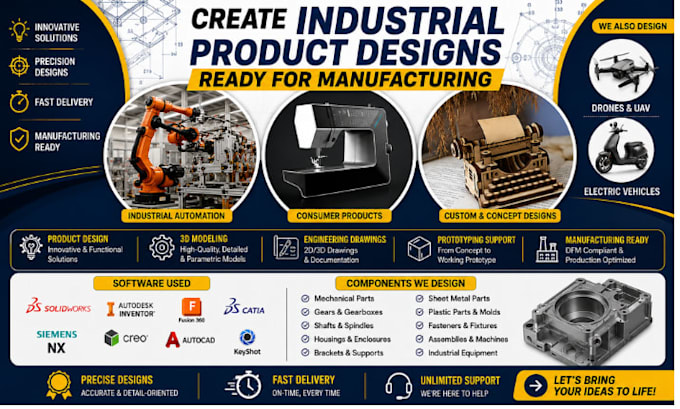 create industrial product designs ready for manufacturing