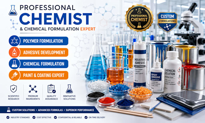 develop custom polymer adhesive, chemical, and paint formulations