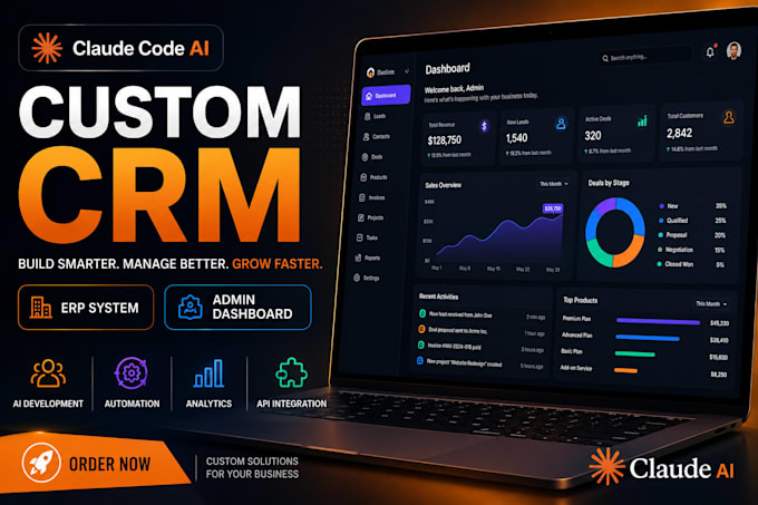 build custom CRM, erp, admin dashboard with claude code ai expert