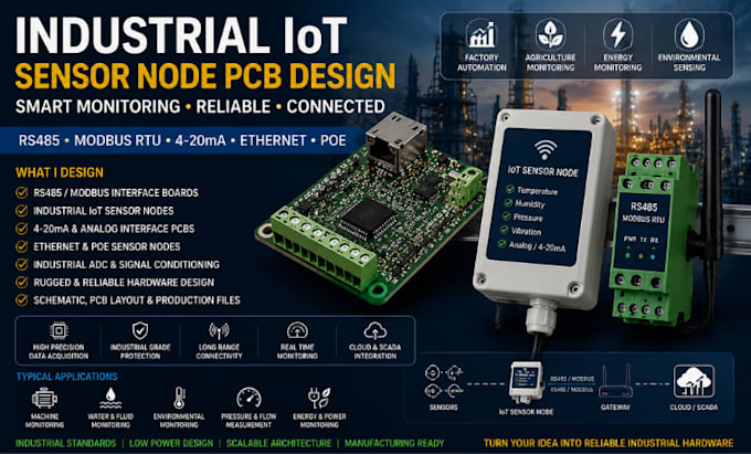 industrial iot pcb design sensor node rs485 modbus automation hardware