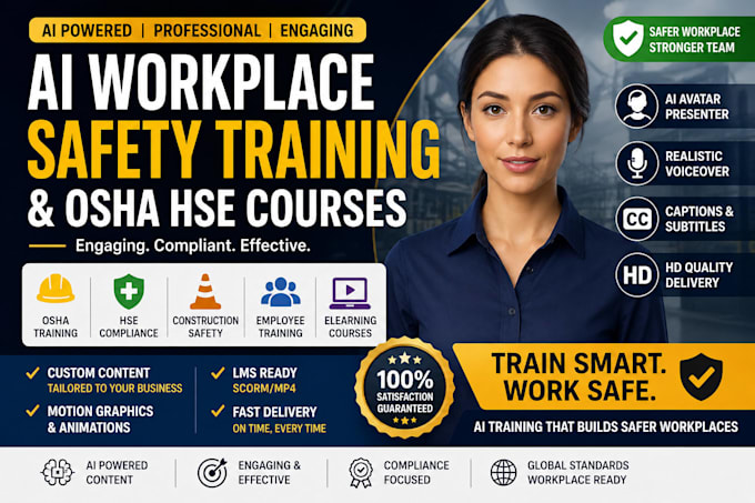 create ai workplace safety training videos, osha and hse elearning course