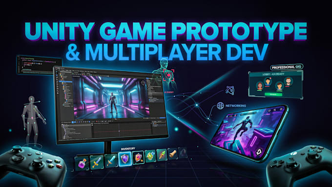 create unity game prototype, custom gameplay,