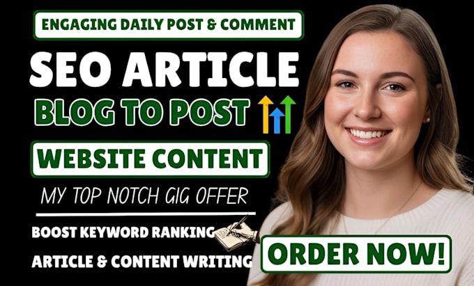 write seo blog posts, articles, website content, and content design