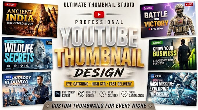 design eye catching youtube thumbnails with high CTR