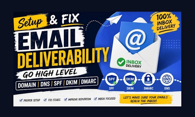setup and fix email deliverability go high level domain dns spf dkim dmarc