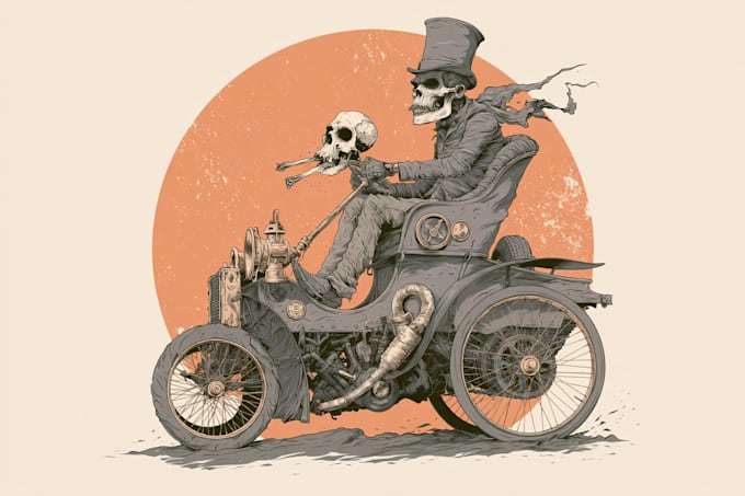 draw retro vintage style illustration