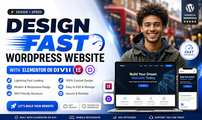 build high speed wordpress elementor or divi stores for local brands