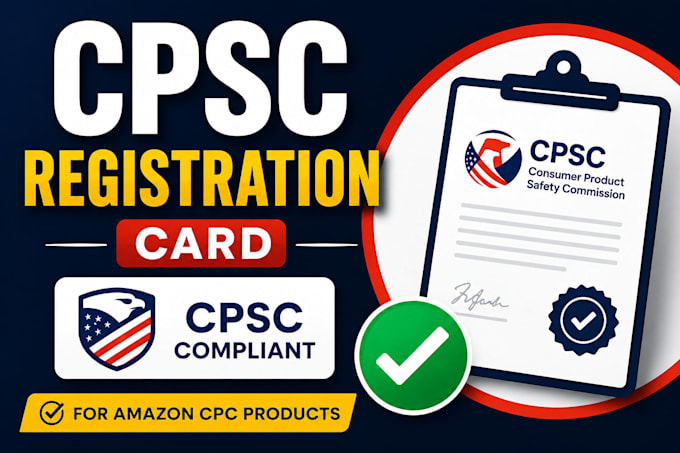 create consumer product safety commission cpsc registration card amazon or etsy