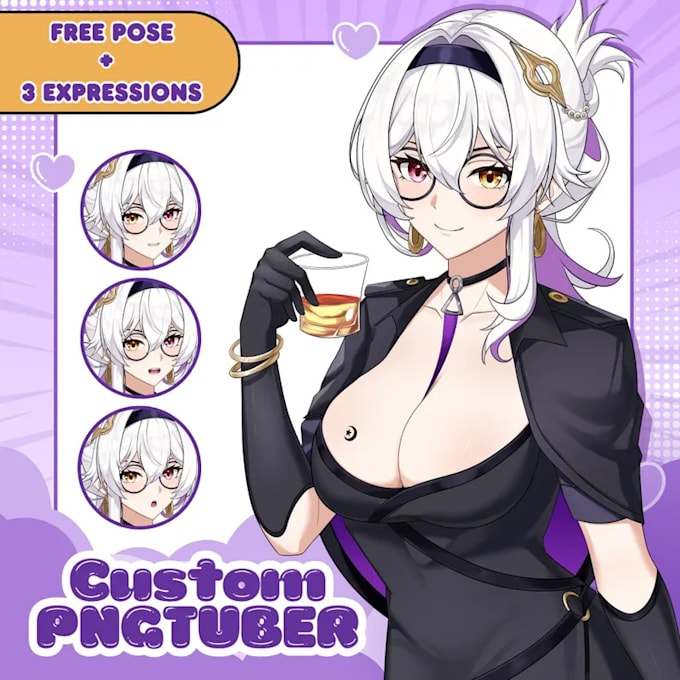 draw your custom pngtuber model with expressions for livestreaming
