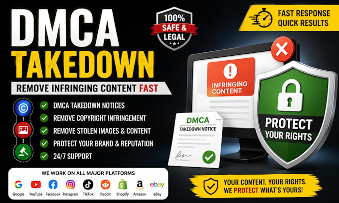 send dmca takedown to remove copyright violating content under dmca