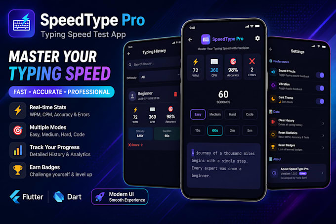 develop a professional flutter mobile app