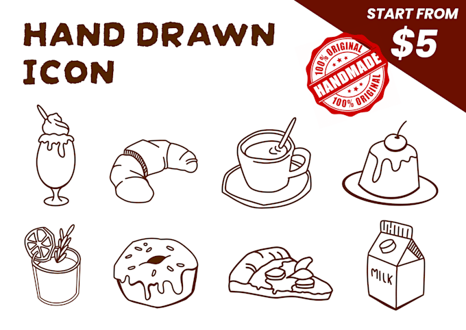 create hand drawn icon for your photo, pet, or your ideas
