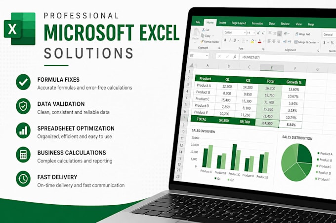 fix excel formulas, spreadsheets and data professionally