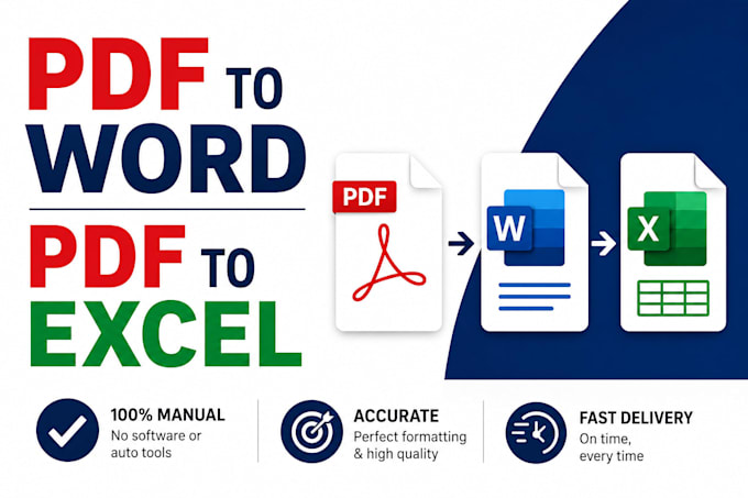 do PDF to word or excel conversion manually