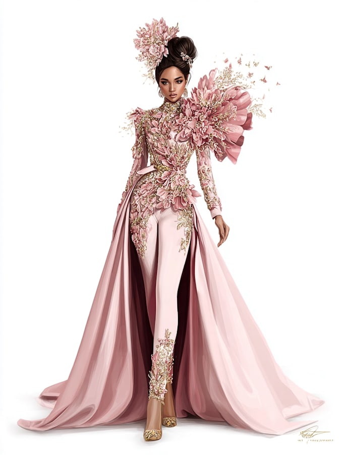 draw a unique fashion illustration