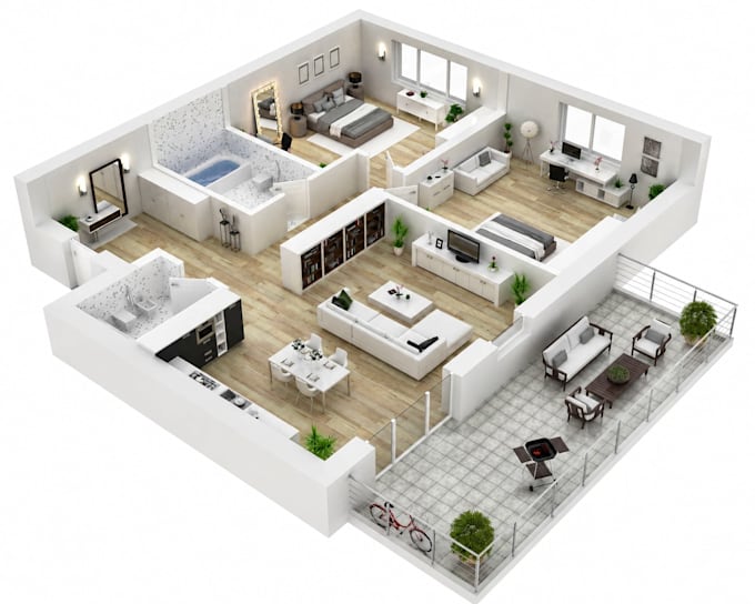create realistic 3d floor plans for real estate