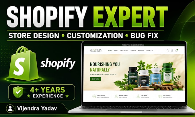 create, customize and fix shopify store professionally