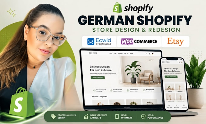 design, redesign german shopify store website, design shopify dropshipping store