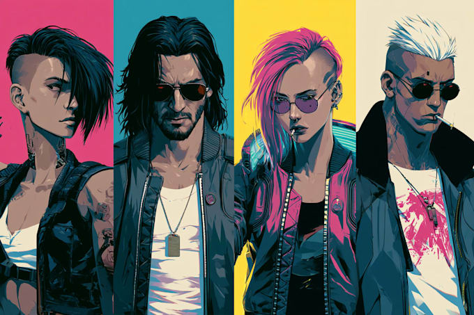 do cyberpunk futuristic city art