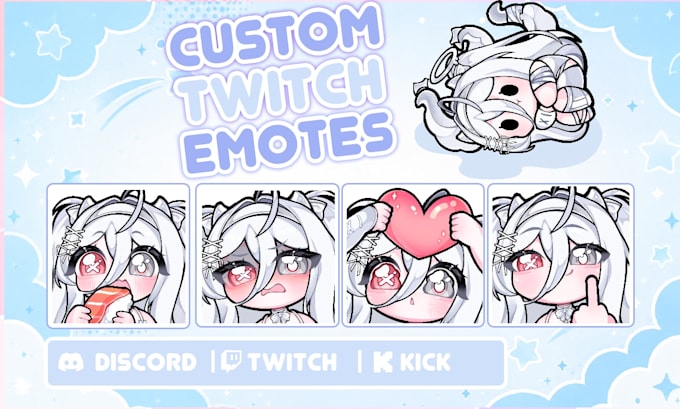 create cute anime twitch emotes for streamers