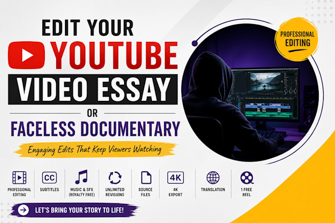 edit your youtube video essay or faceless documentary