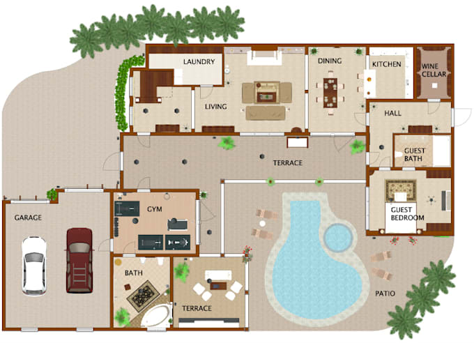 do 2d autocad floor plan house plan and quantity estimate