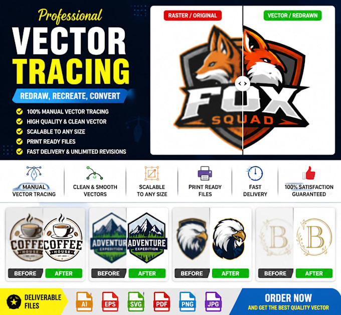 vectorize logo, vector tracing, redraw, convert image to vector