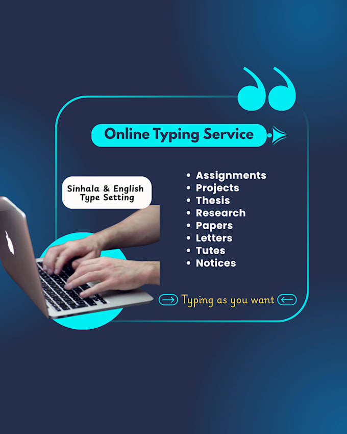 do sinhala and english typing and data entry