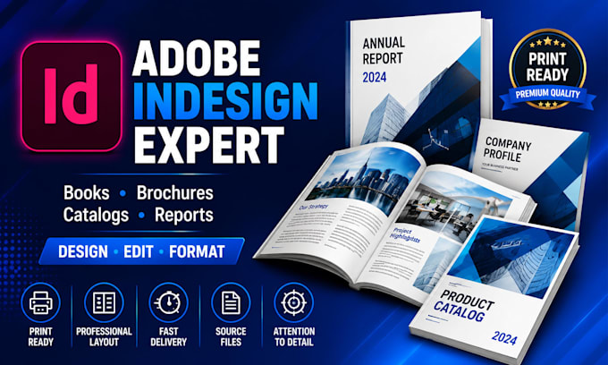 be your adobe indesign expert for any document design, edit, or formatting