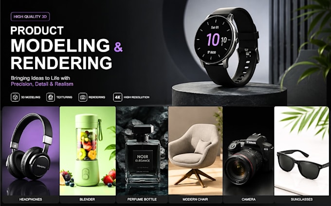 do 3d product modeling, 3d product rendering and product mockup
