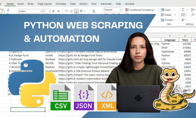 write a python script to automate your task or scrape data