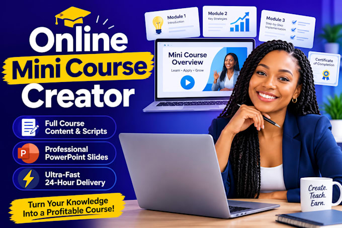 create online mini course content and powerpoint slides