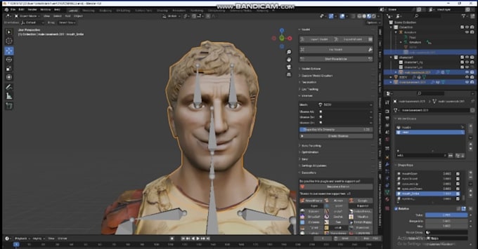 3d blender rigging,iclone facial rig,rig3d avatar for animaze,unity,52 shape key
