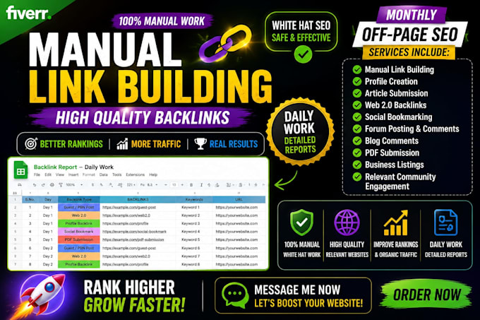 provide manual link building service via high da authority