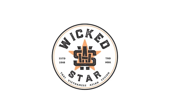 design trendy cool wicked star logo
