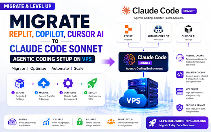 migrate replit copilot cursor ai to claude code sonnet agentic coding setup vps