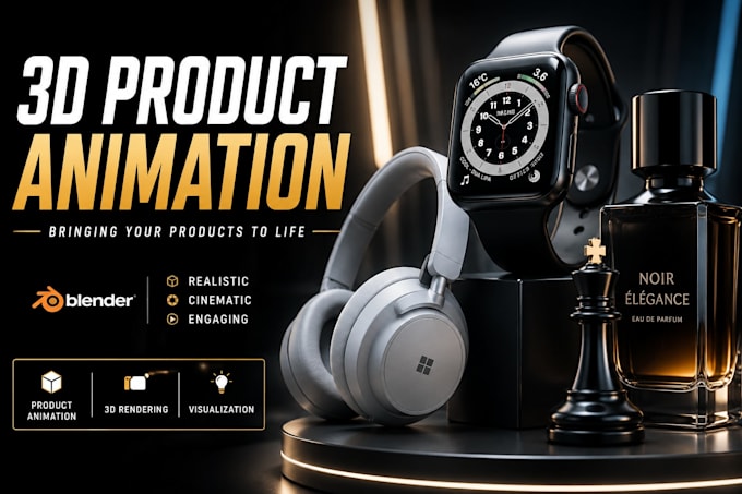 create premium 3d product animations and product visuals
