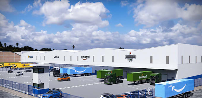 rebuild 3d warehouse design, distribution center, manufacturing facility model