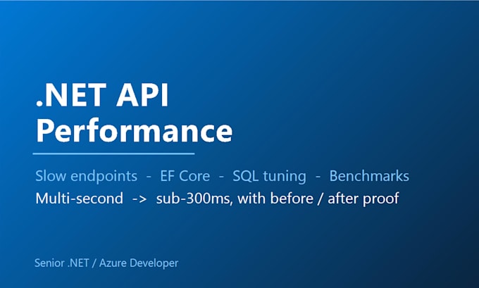 optimize your slow dotnet API and ef core sql queries