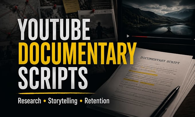 research and write engaging youtube documentary scripts