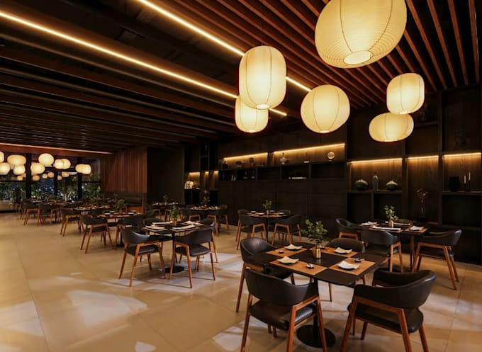 fast delivery restaurant buffet dining, bistro bar lounge,interior visualization